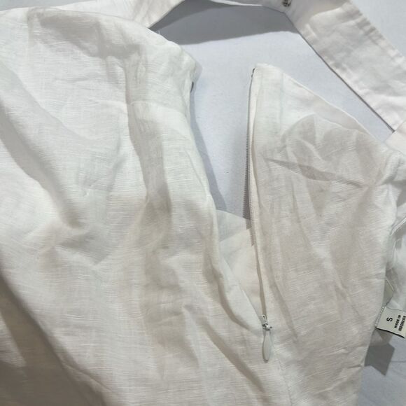 j. crew Factory CA207 white Linen-blend squareneck tank top size Small NWT - Picture 8 of 11